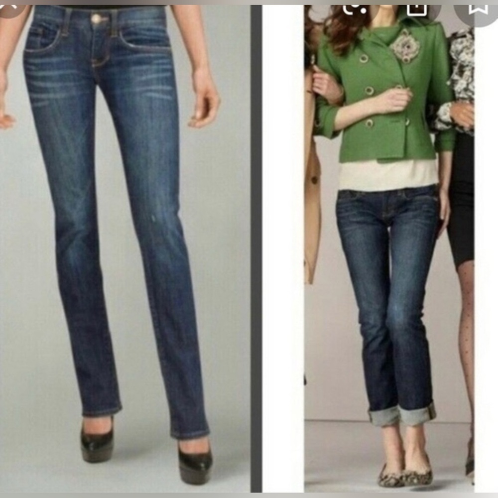 CAbi 513 Brando Straight Leg Distressed Blue Jeans | 4